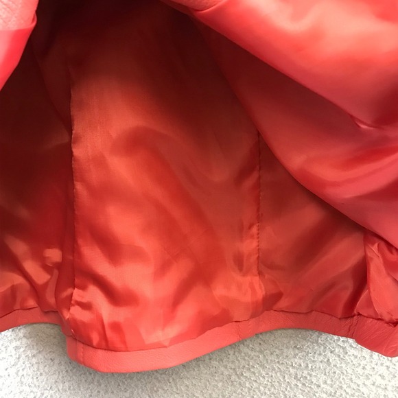 Vintage Metrostyle Genuine Leather Coral Beaded Collar Button Front Jacket S - Picture 3 of 10